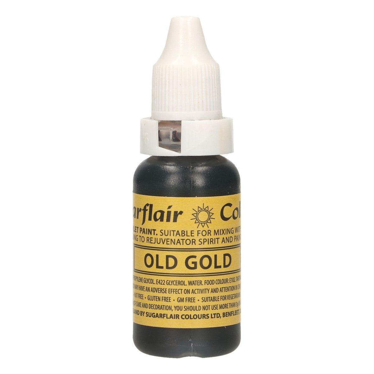 Sugarflair Edible Droplet Paint -Old Gold- 14ml