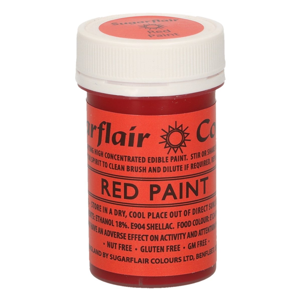 Sugarflair Peinture Mate Alimentaire Rouge 20g