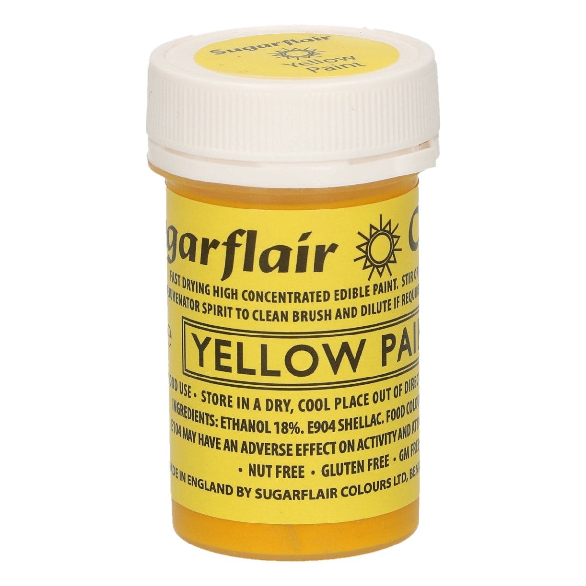 Sugarflair Peinture Mate Alimentaire Jaune 20g