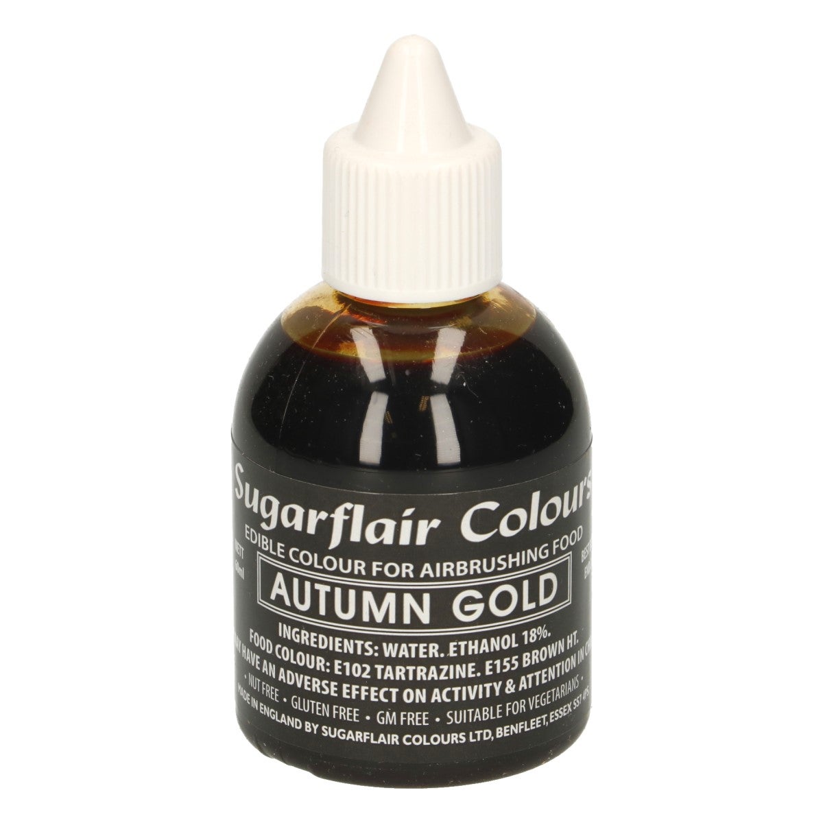 Sugarflair Colorant Aérographe Or d'Automne 60ml