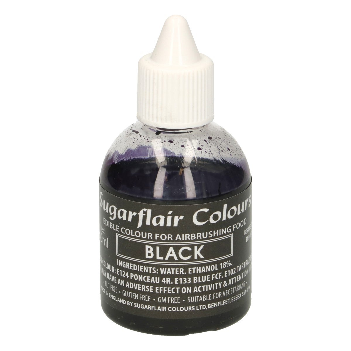 Sugarflair Colorant Aérographe Noir 60ml