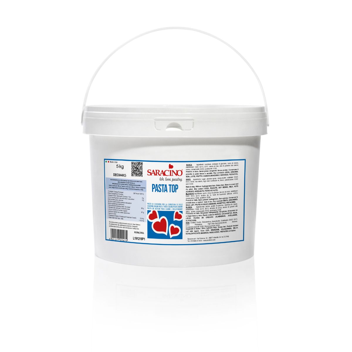 Saracino Top Pâte de Sucré - Blanc 5 kg