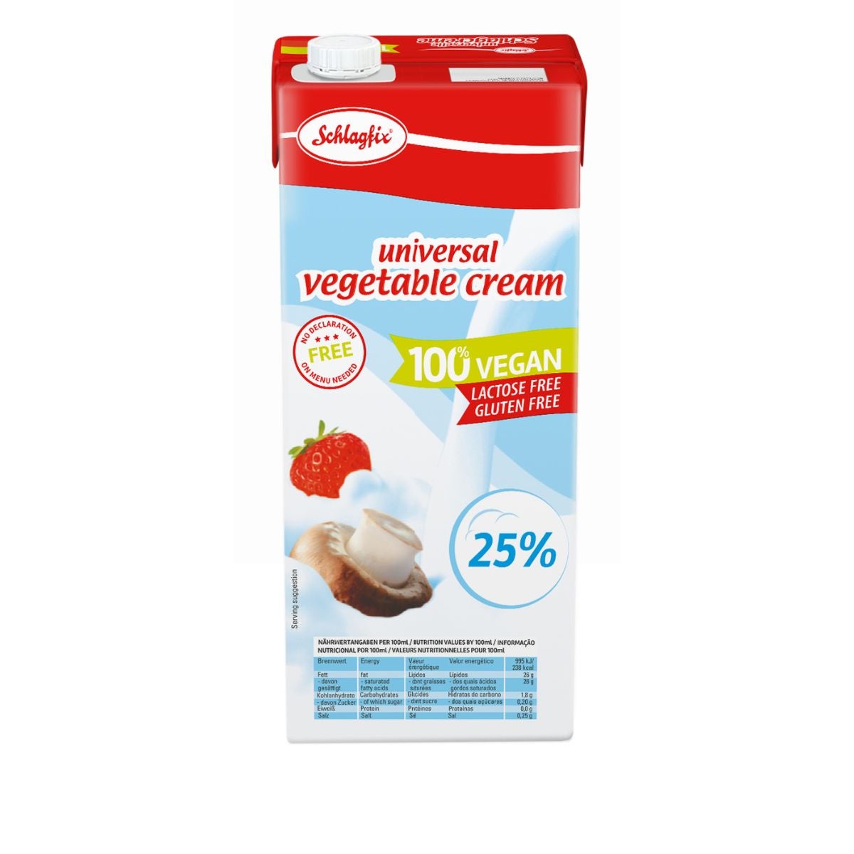 Schlagfix Crème Fouettée Universelle Vegan 1000 ml