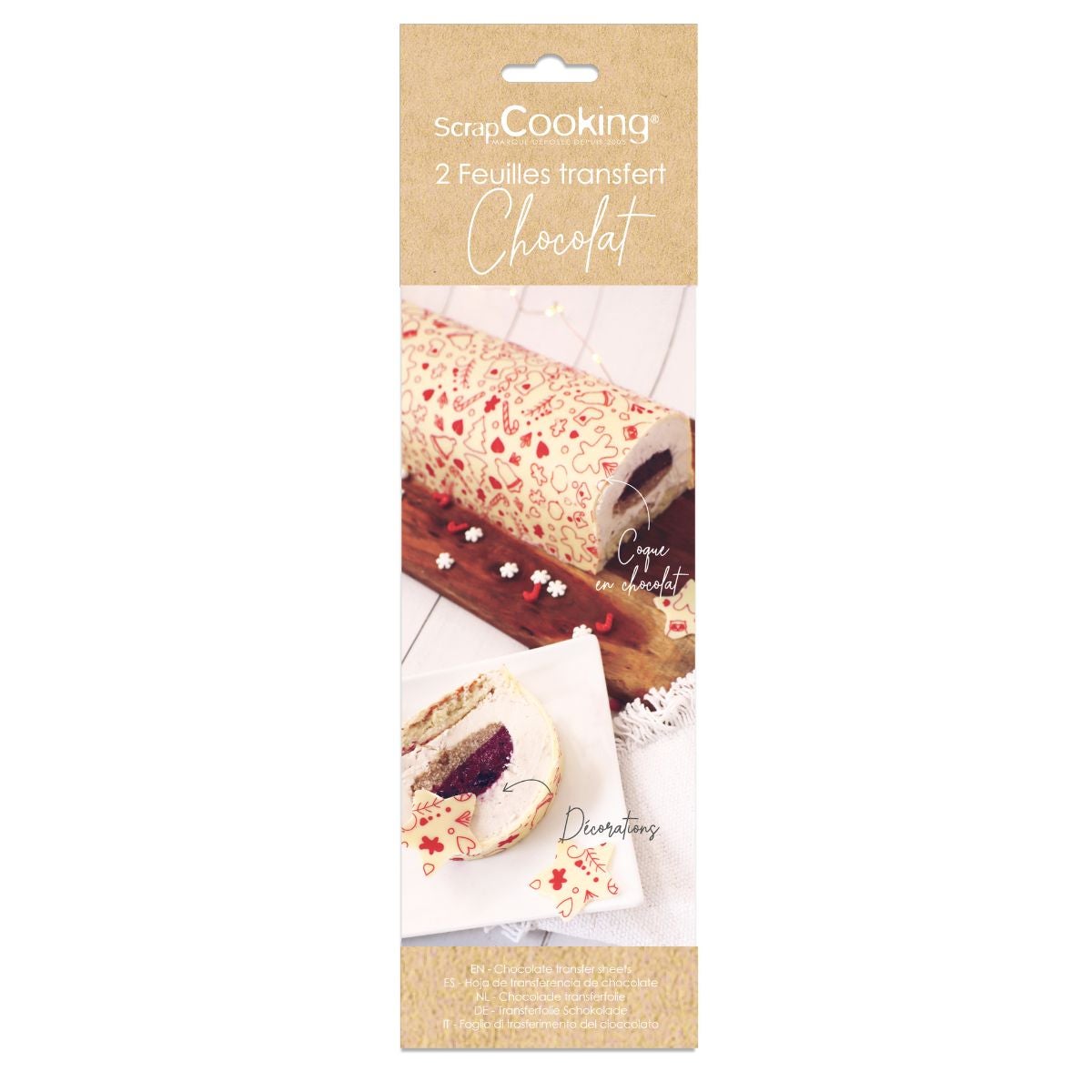 Scrapcooking Chocolat Feuilles Transfert pk/2 - Sweet Xmas
