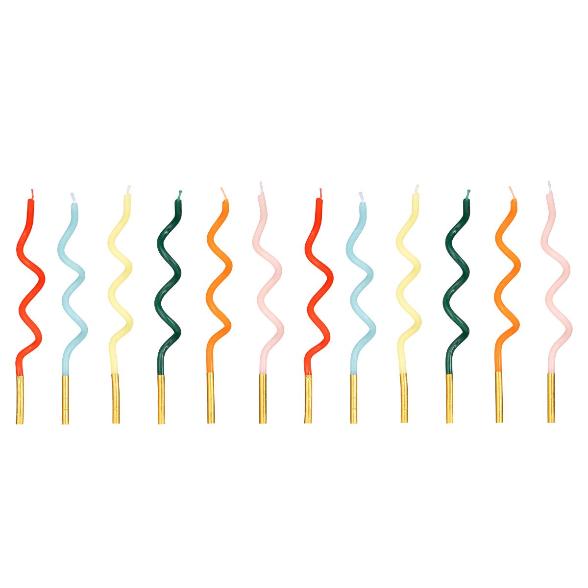 PartyDeco Bougies Arc-en-Ciel Boucle 14 cm 12 pcs