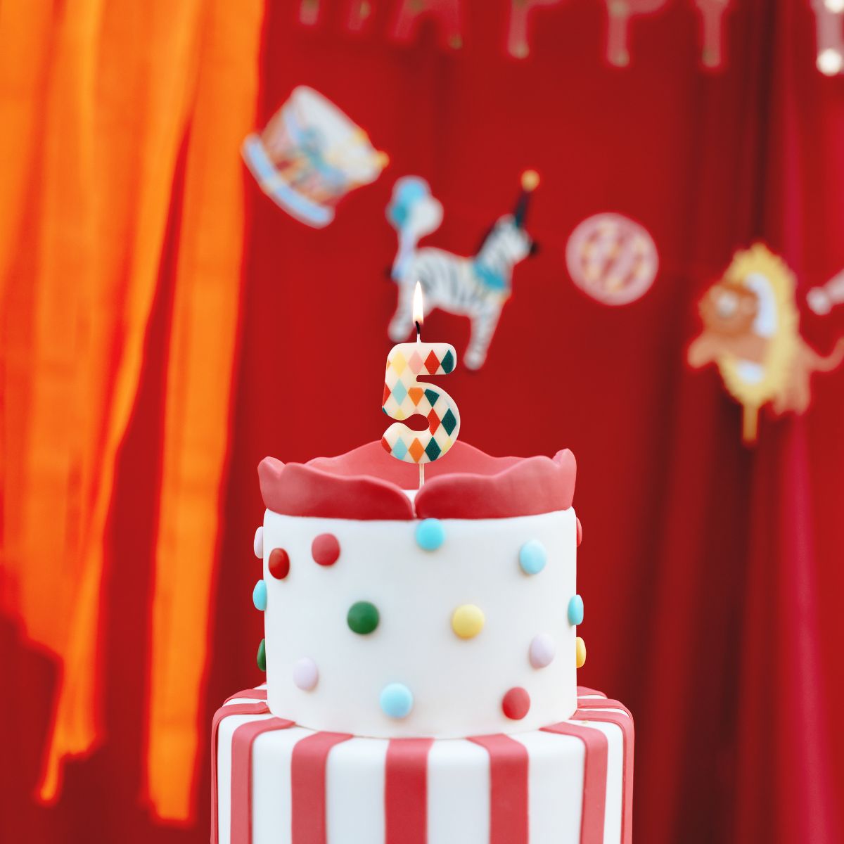 PartyDeco Bougie Chiffre 5 Losange 5,5 cm