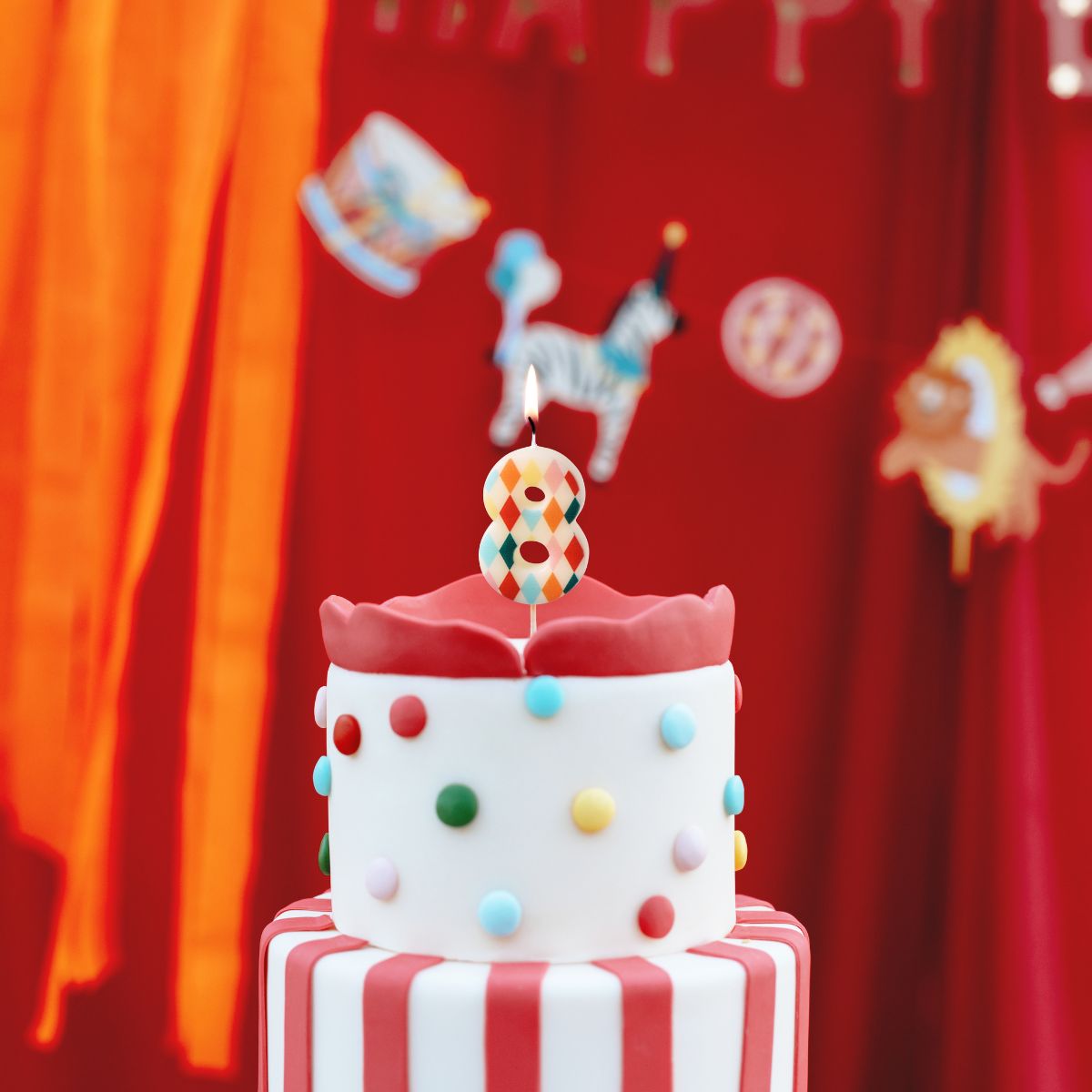 PartyDeco Bougie Chiffre 8 Losange 5,5 cm