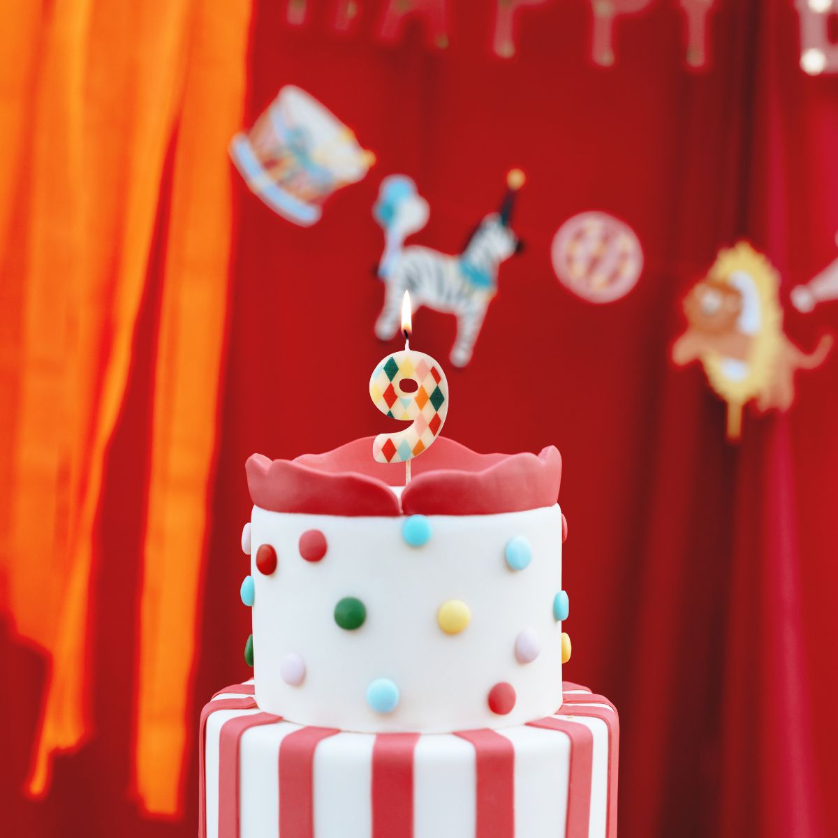 PartyDeco Bougie Chiffre 9 Losange 5,5 cm