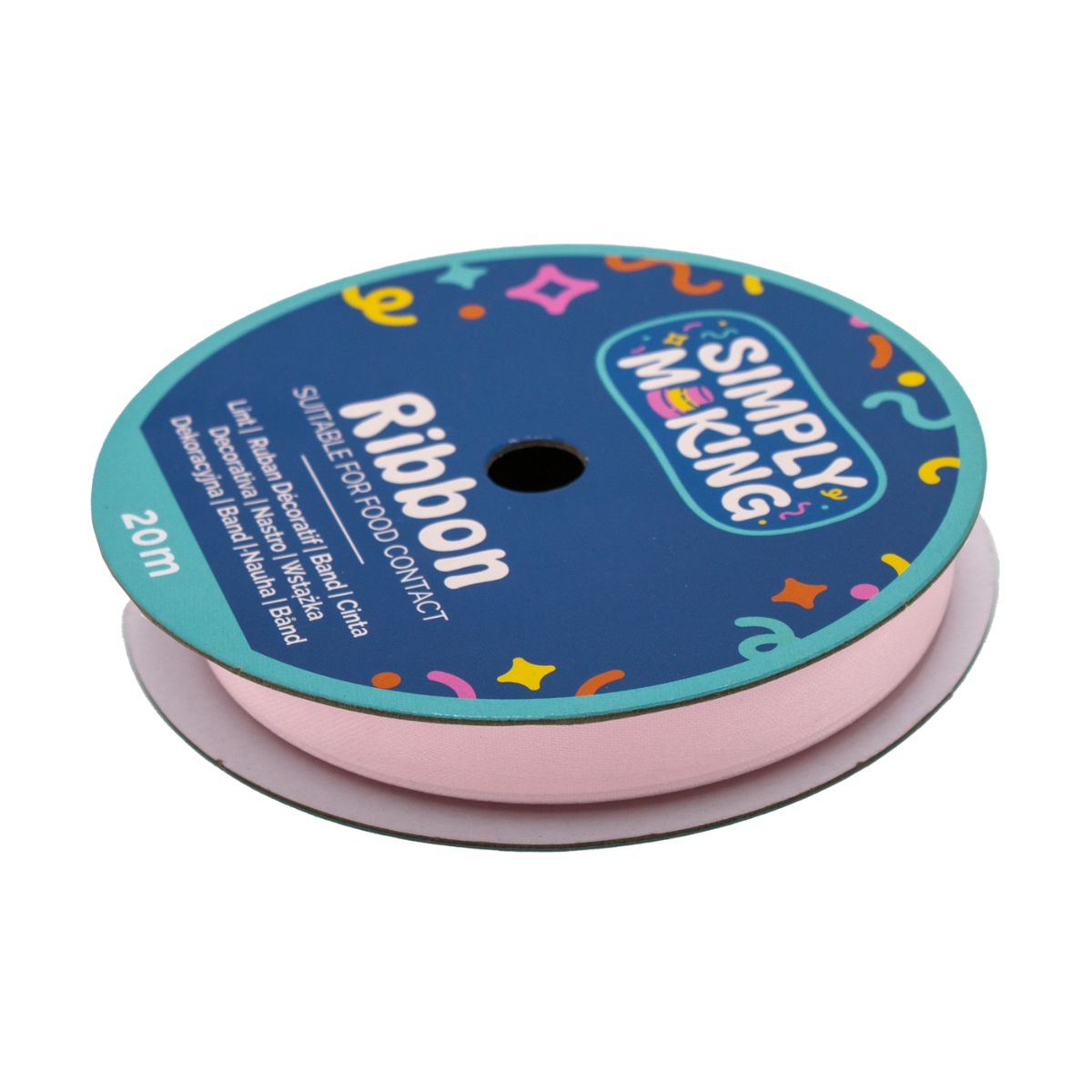 Simply Making Ruban à Gâteau Rose Bébé 12 mm x 20 m
