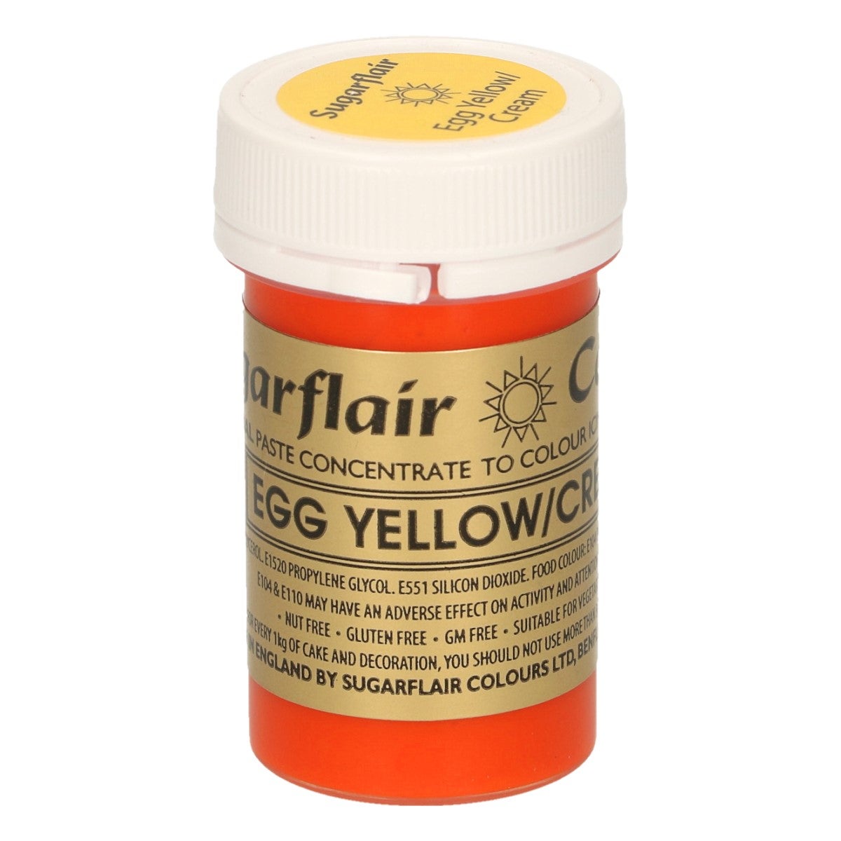 Sugarflair Pâte alimentaire colorée JAUNE D'OEUF/CRÈME 25g