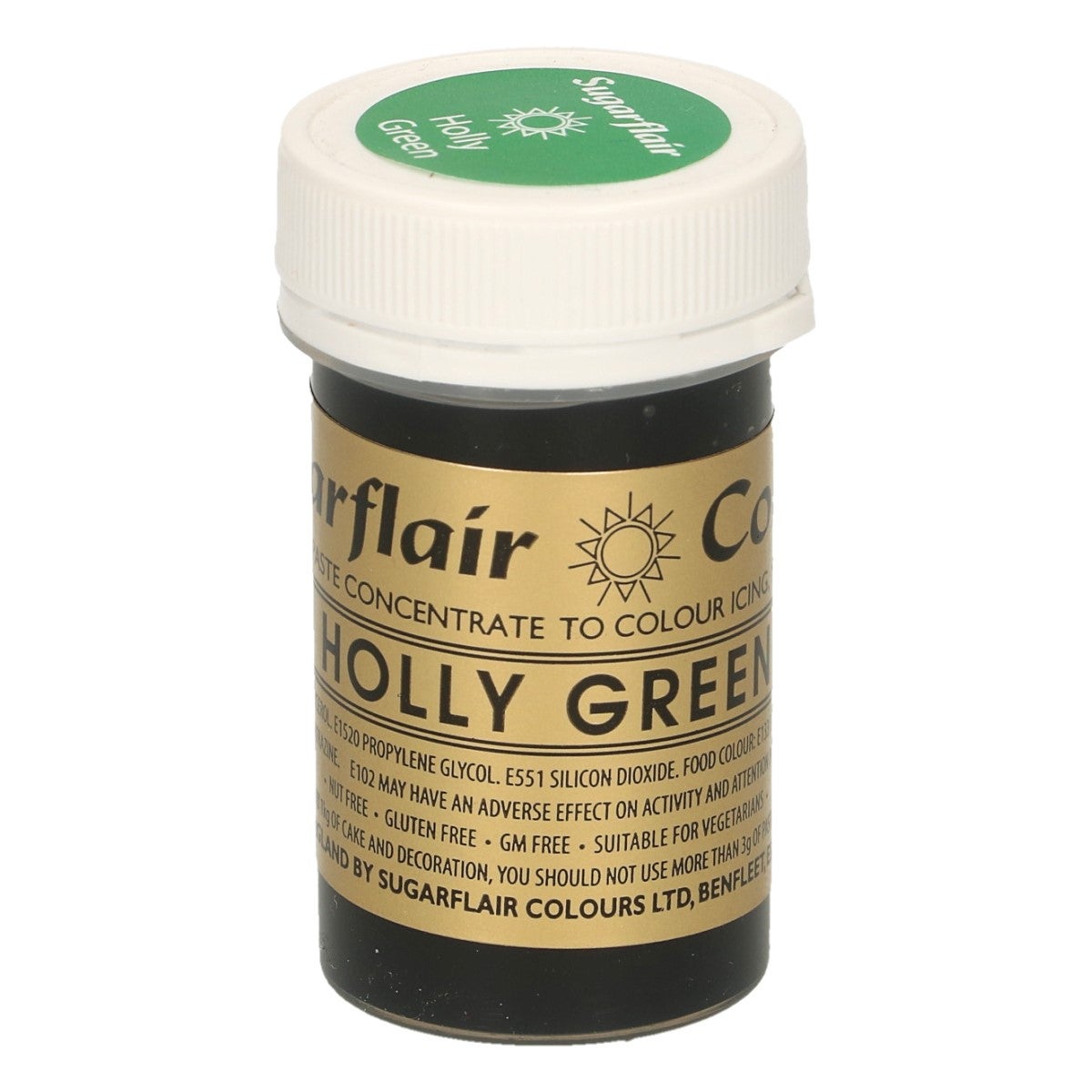 Sugarflair Colorant en Pâte VERT HOUX, 25g