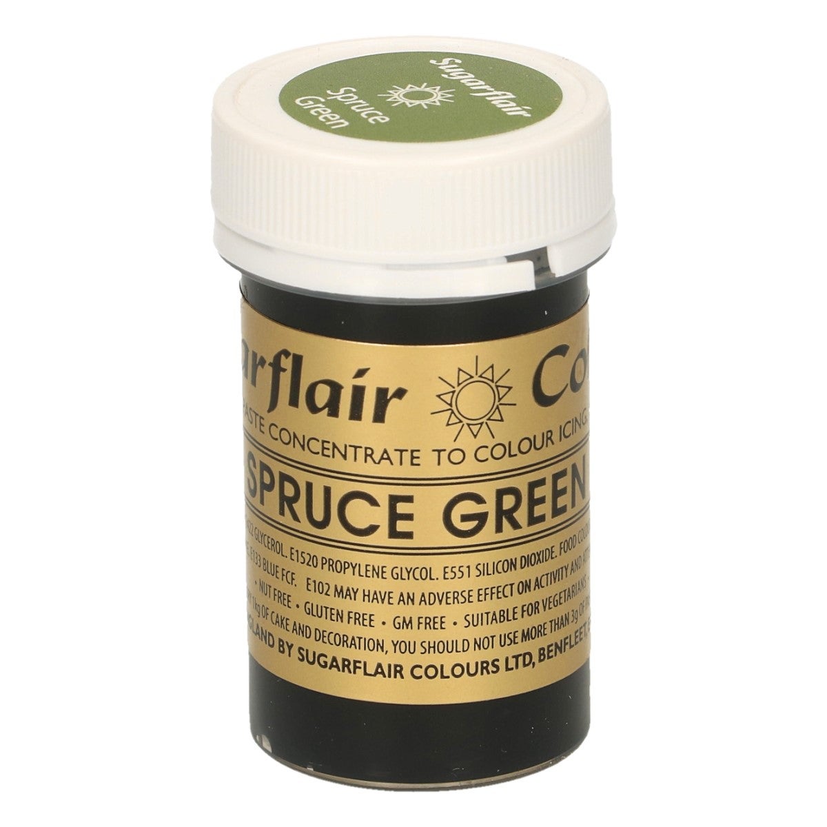 Sugarflair Colorant en Pâte VERT ÉPICÉA, 25g