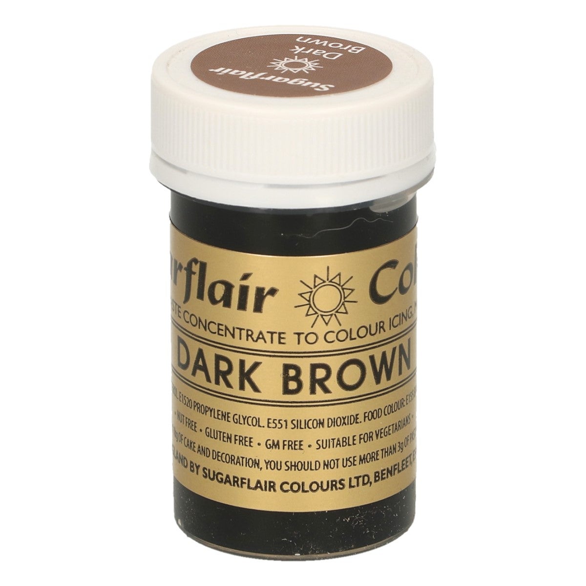Sugarflair Colorant en Pâte MARRON FONCÉ, 25g