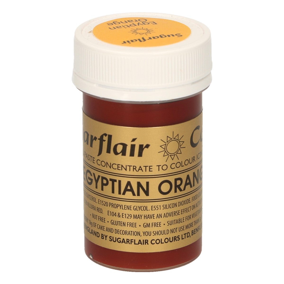 Sugarflair Colorant en Pâte ORANGE ÉGYPTIEN, 25g