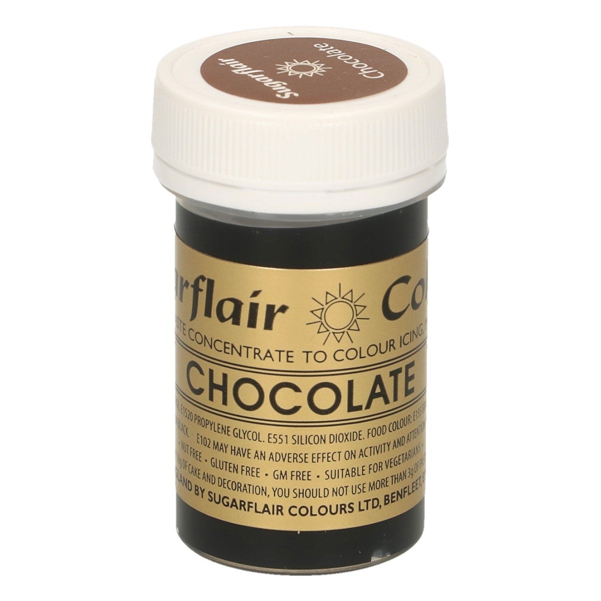 Sugarflair Pâte alimentaire colorée CHOCOLAT 25g