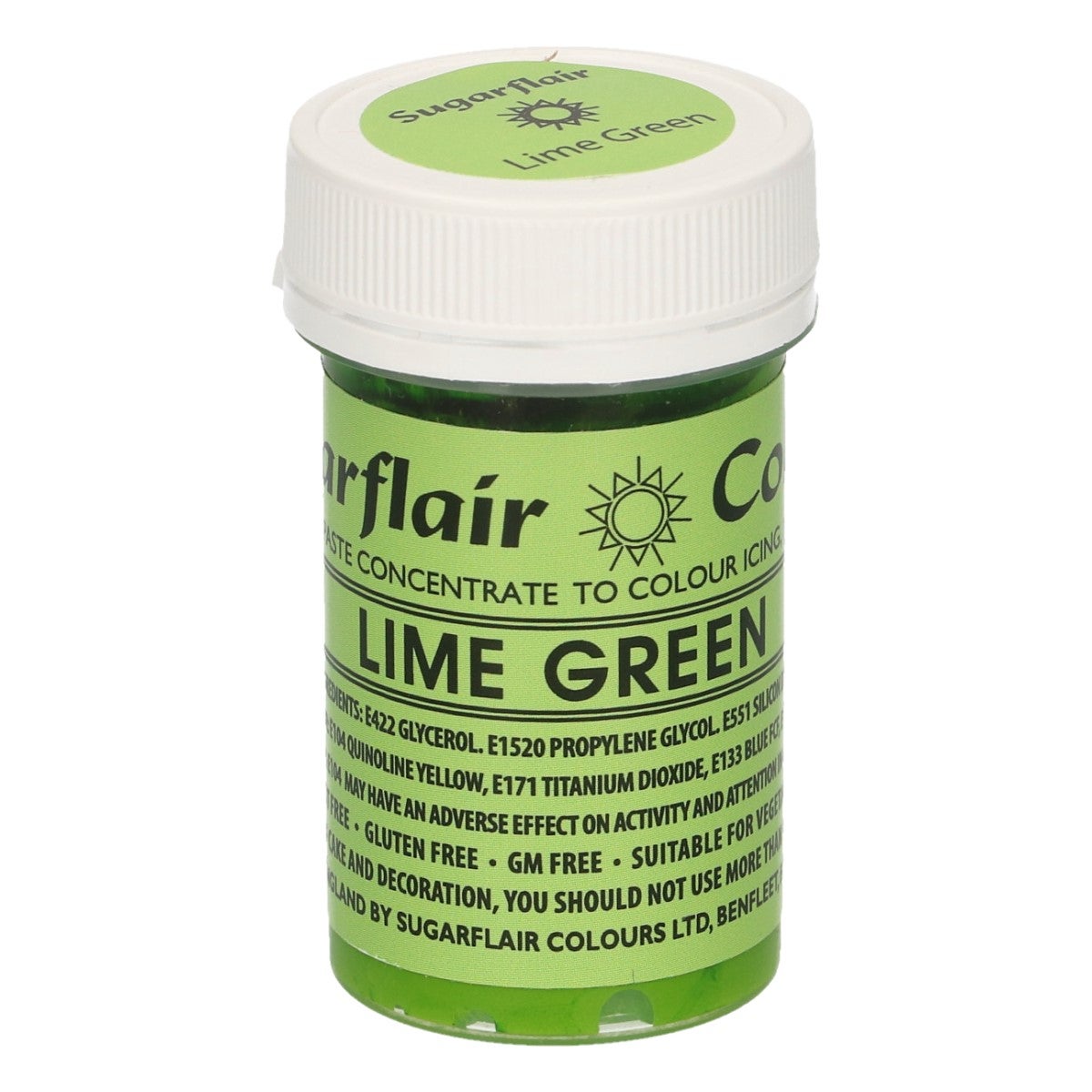 Sugarflair Pâte colorante VERT CITRON 25g