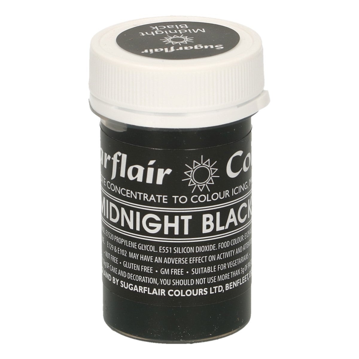 Sugarflair Pâte alimentaire colorée Pastel NOIR MINUIT 25g