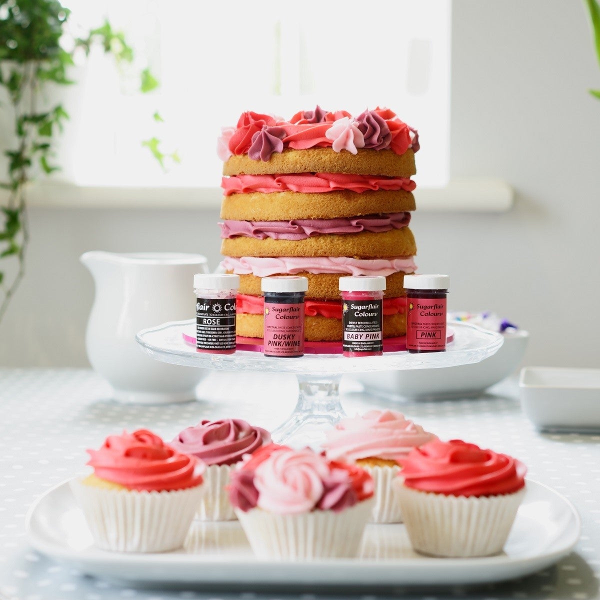 Sugarflair Paste Colour Pink Set/4