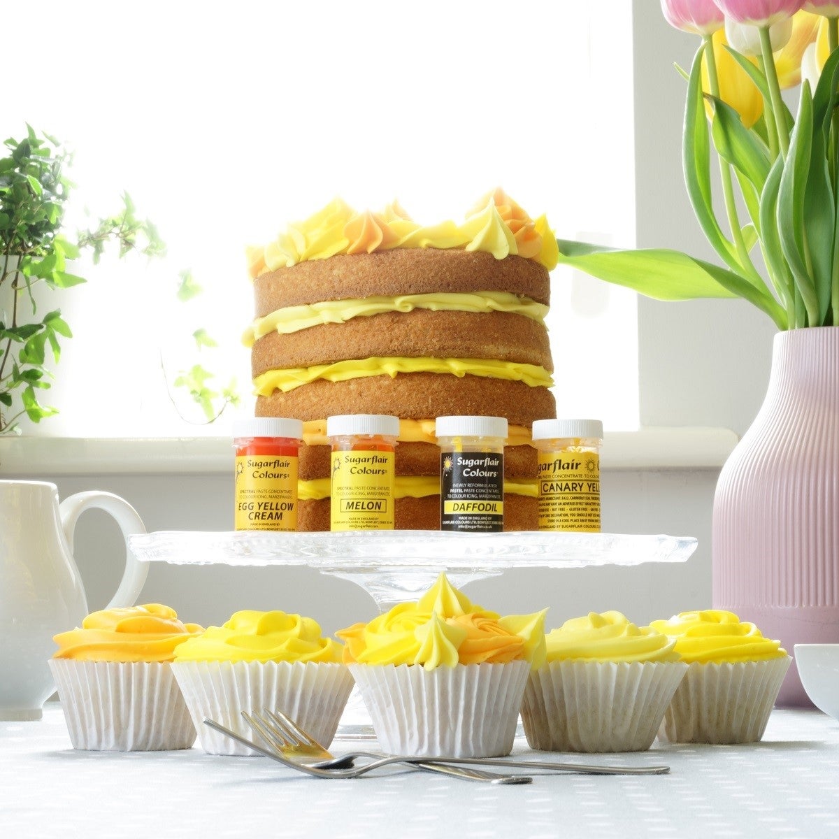 Sugarflair Pâte Colorante Mixte Jaune Set/4