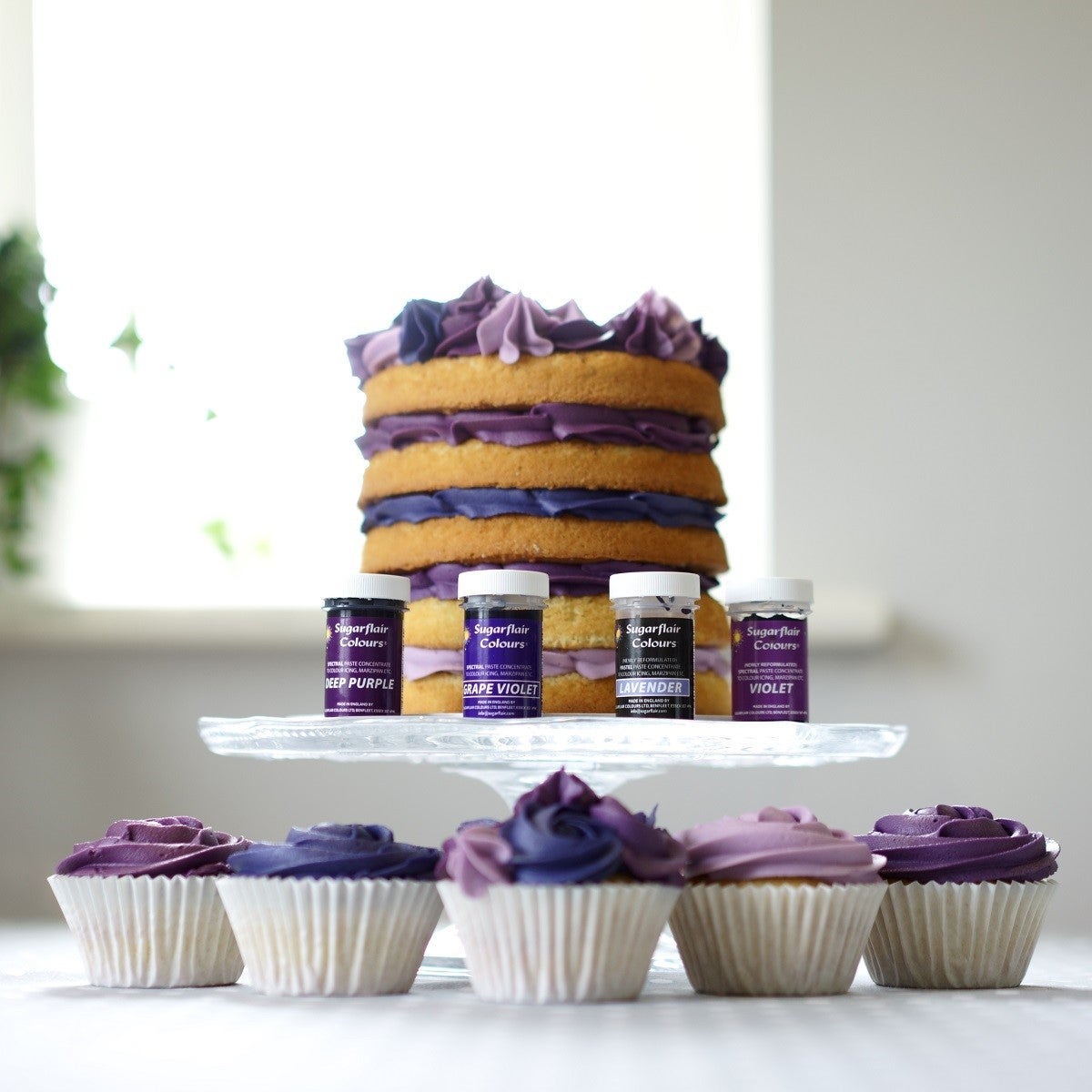 Sugarflair Pâte Colorante Mixte Violet Set/4