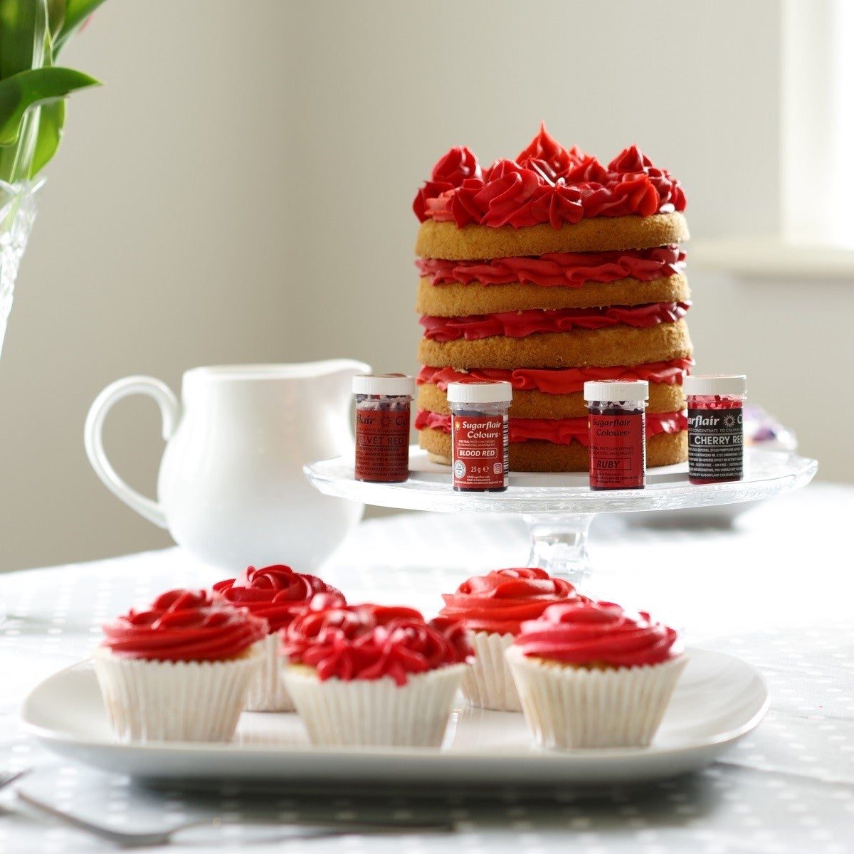 Sugarflair Pâte Colorante Mixte Rouge Set/4