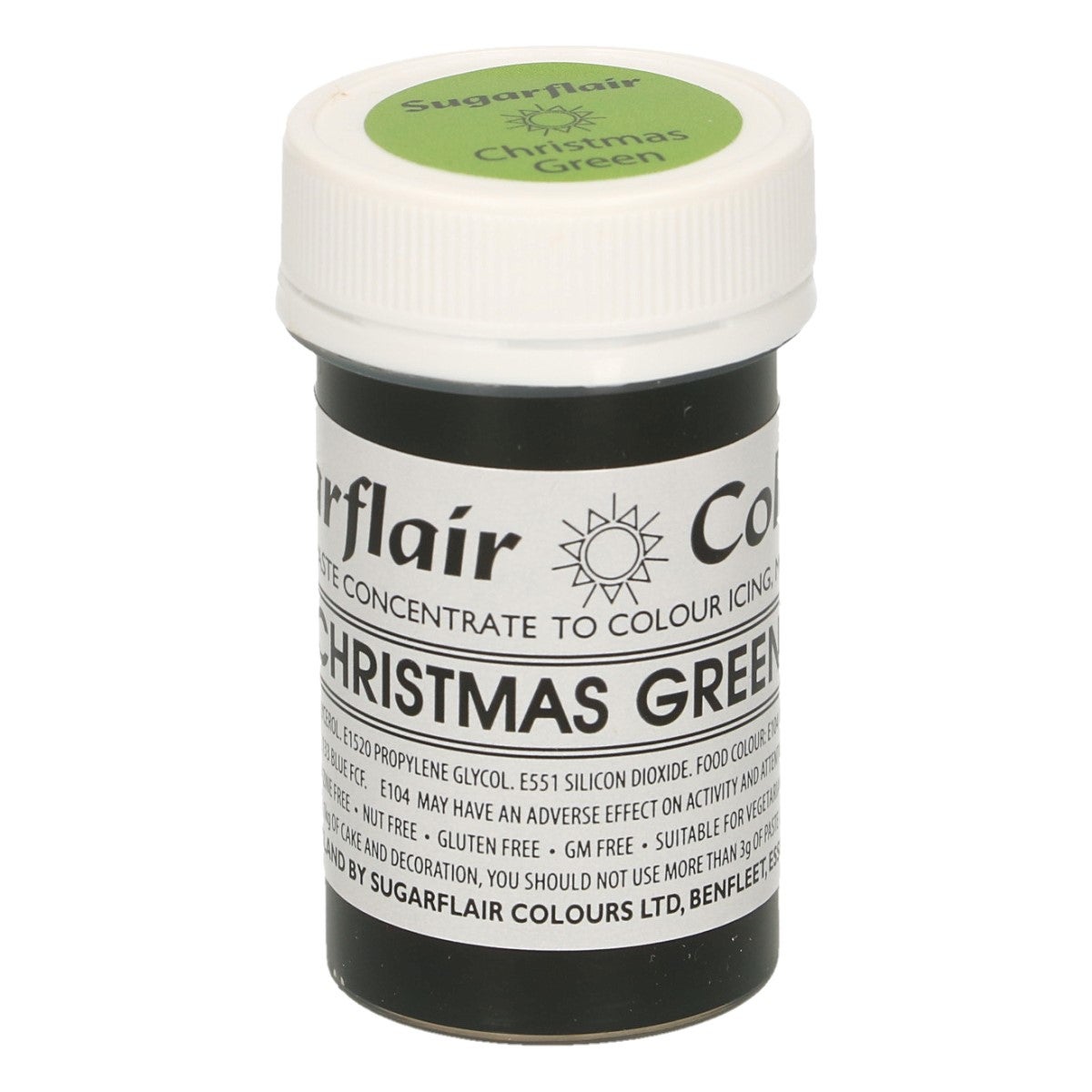 SugarflairPâte alimentaire colorée VERT DE NOEL25g