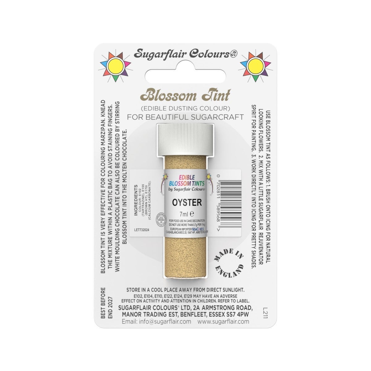 Sugarflair Colorant en Poudre OYSTER, 7ml
