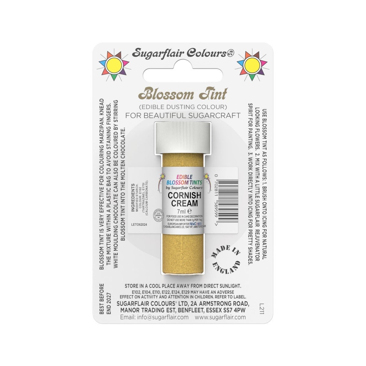 Sugarflair Colorant en Poudre BEURRE FRAIS, 7ml