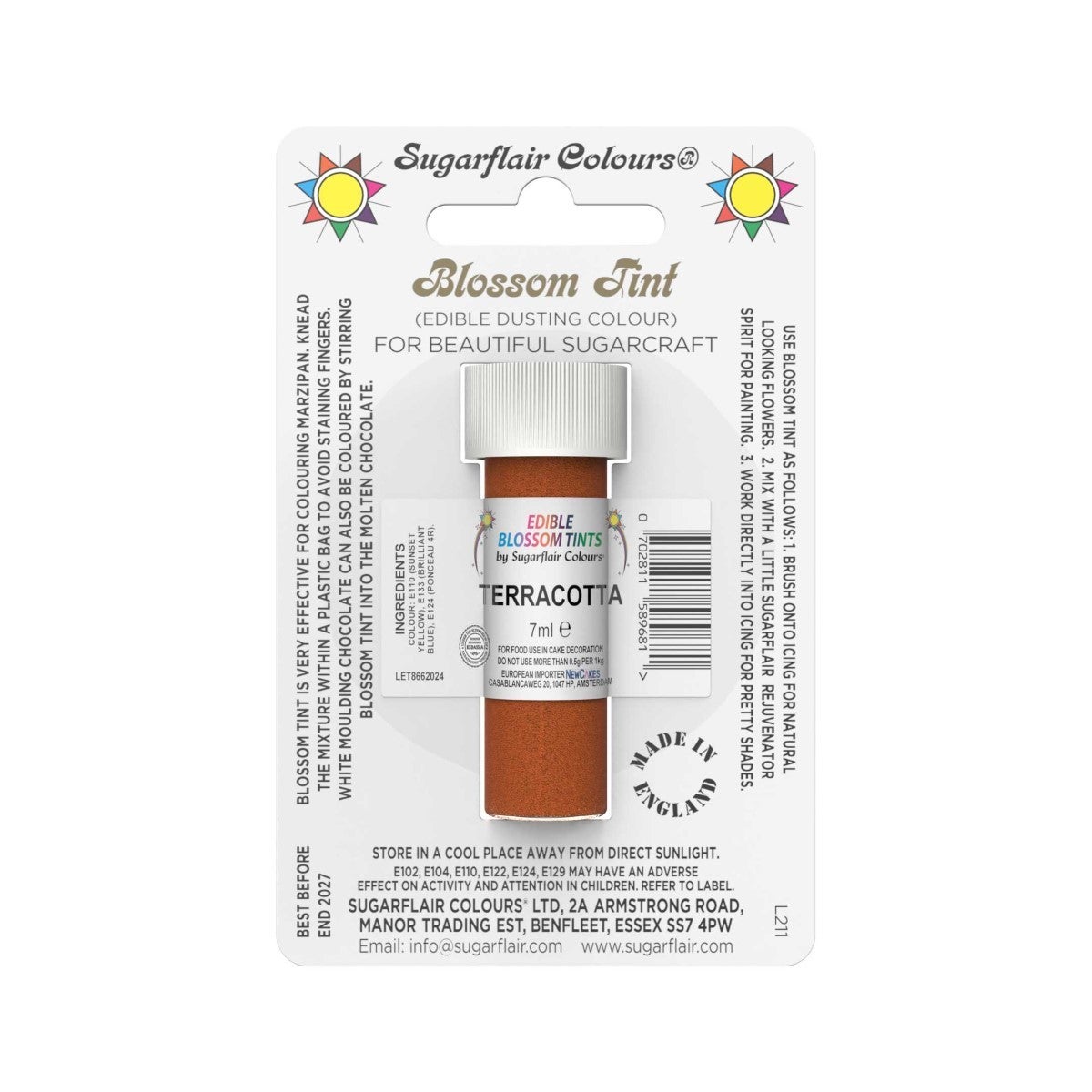 Sugarflair Eetbare Kleurpoeder Terracottabruin 7ml