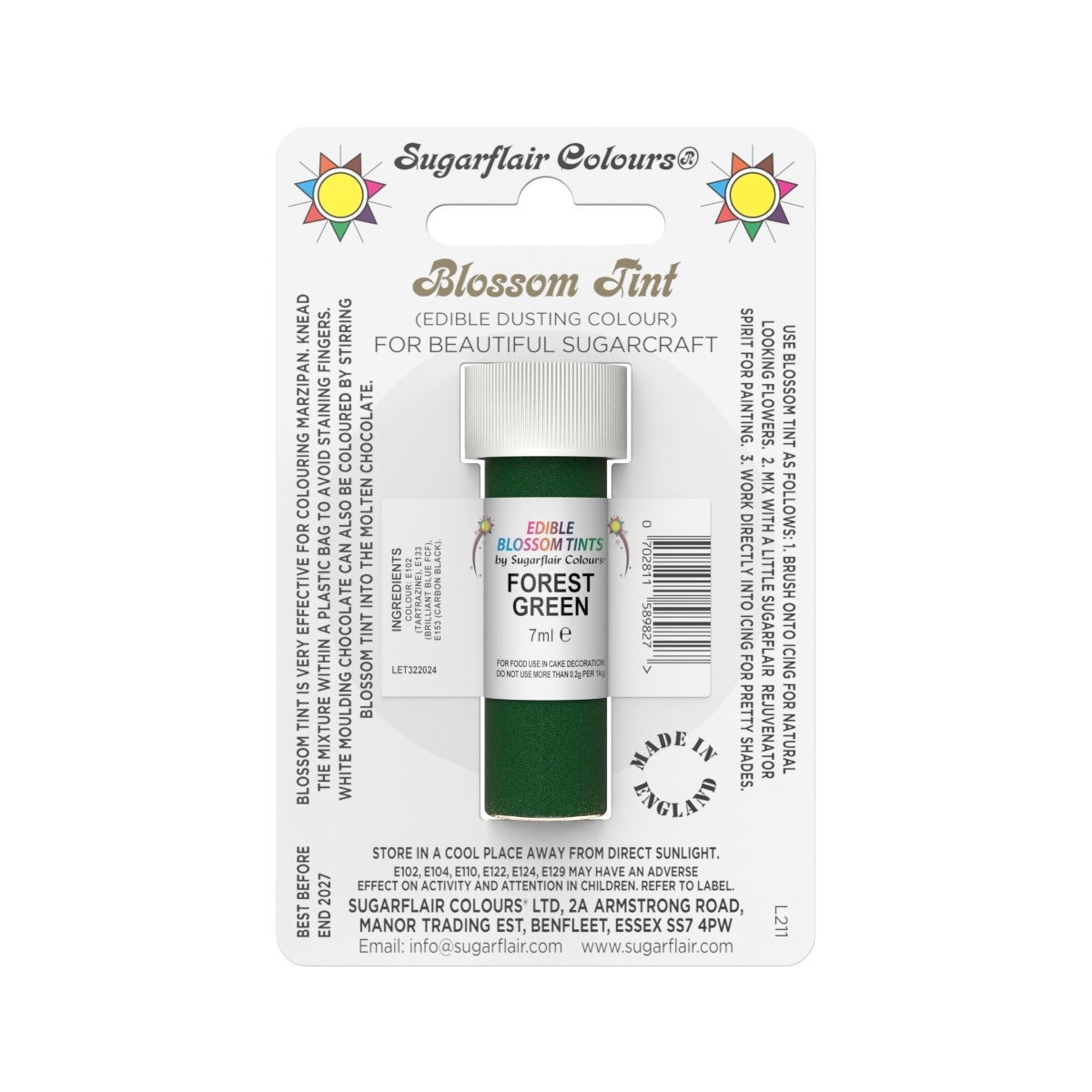 Sugarflair Eetbare Kleurpoeder Donkergroen 7ml