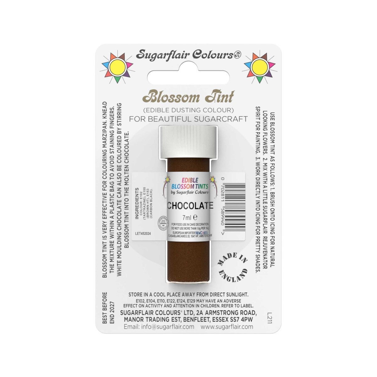 Sugarflair Eetbare Kleurpoeder Chocoladebruin 7ml