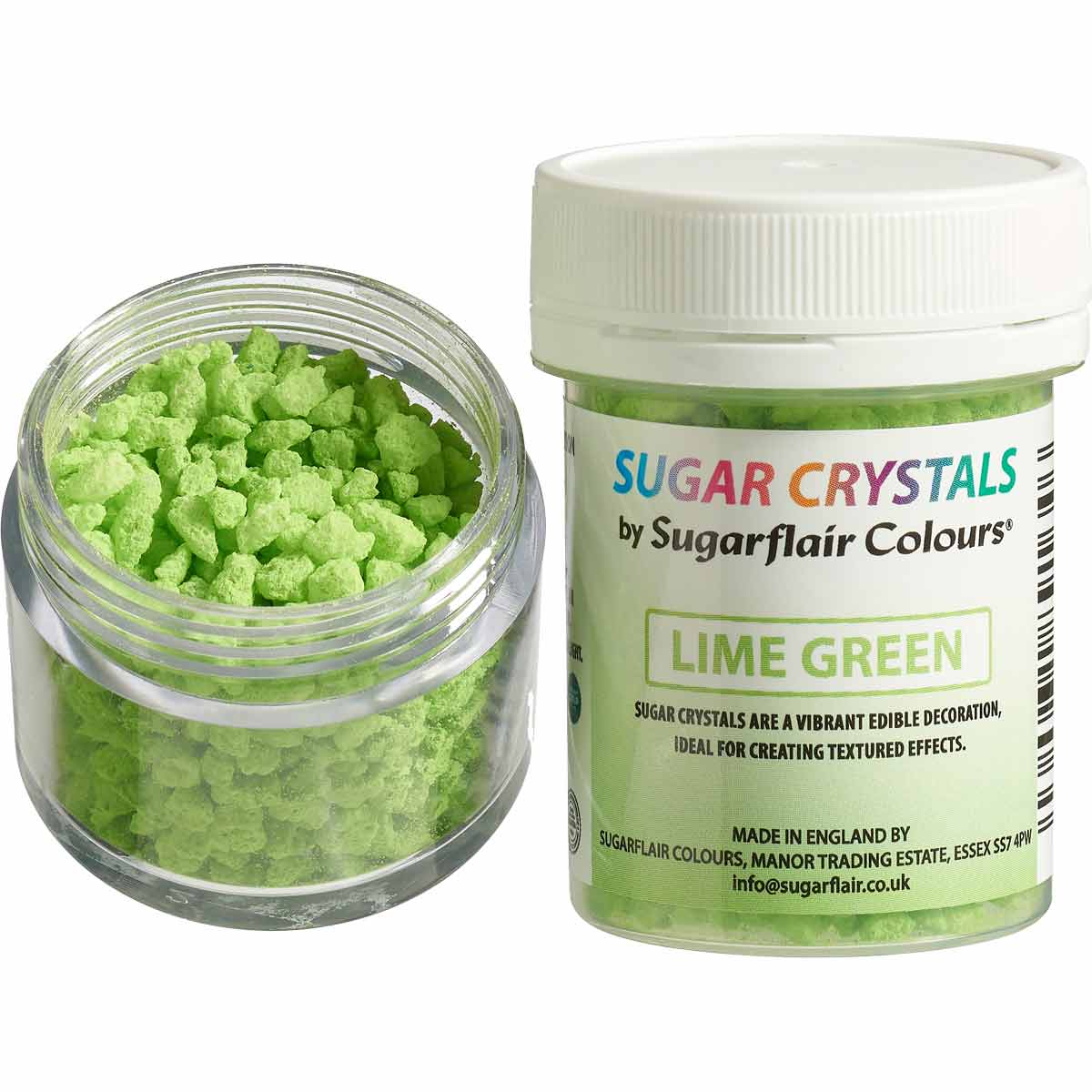 Les Sugar Crystals Sugarflair en couleur Lime Green