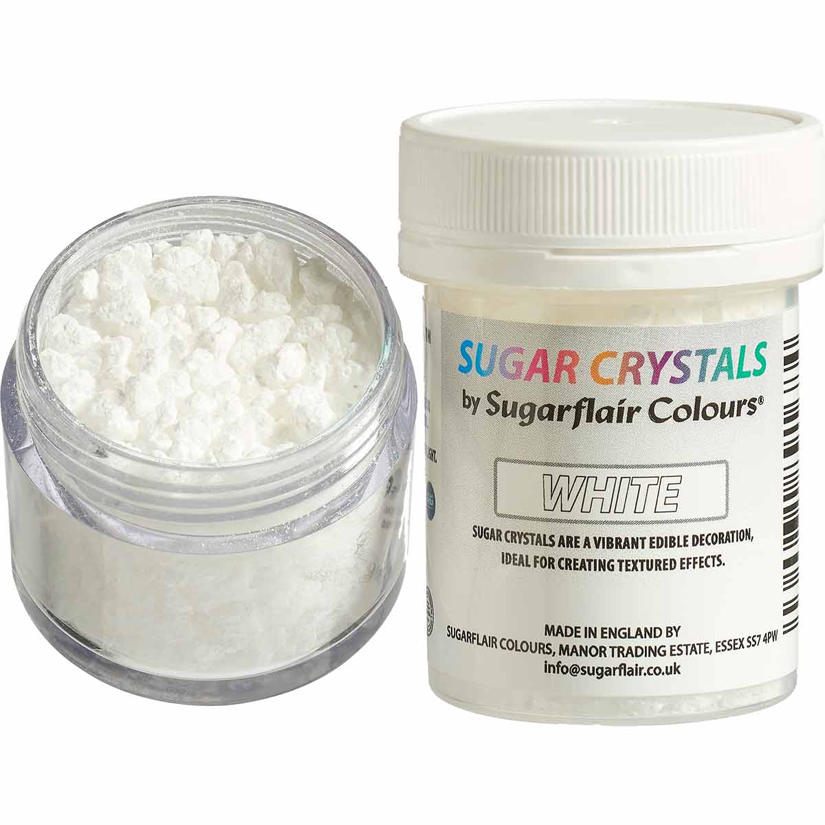 Les Sugar Crystals Sugarflair en couleur White