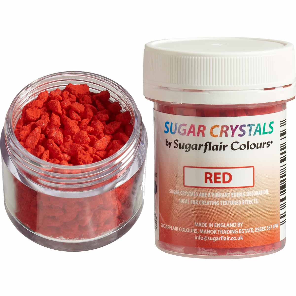 Les Sugar Crystals Sugarflair en couleur Red