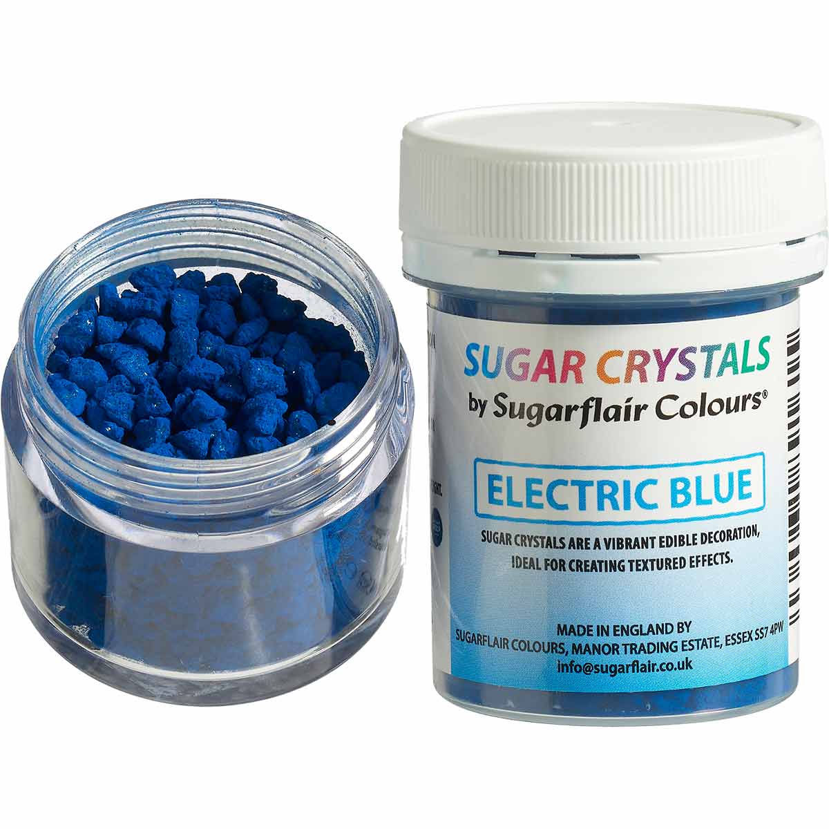 Les Sugar Crystals Sugarflair en couleur Electric Blue