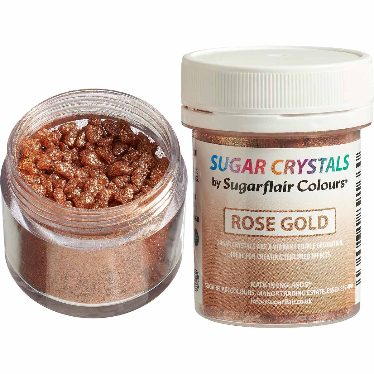 Les Sugar Crystals Sugarflair en couleur Rose Gold