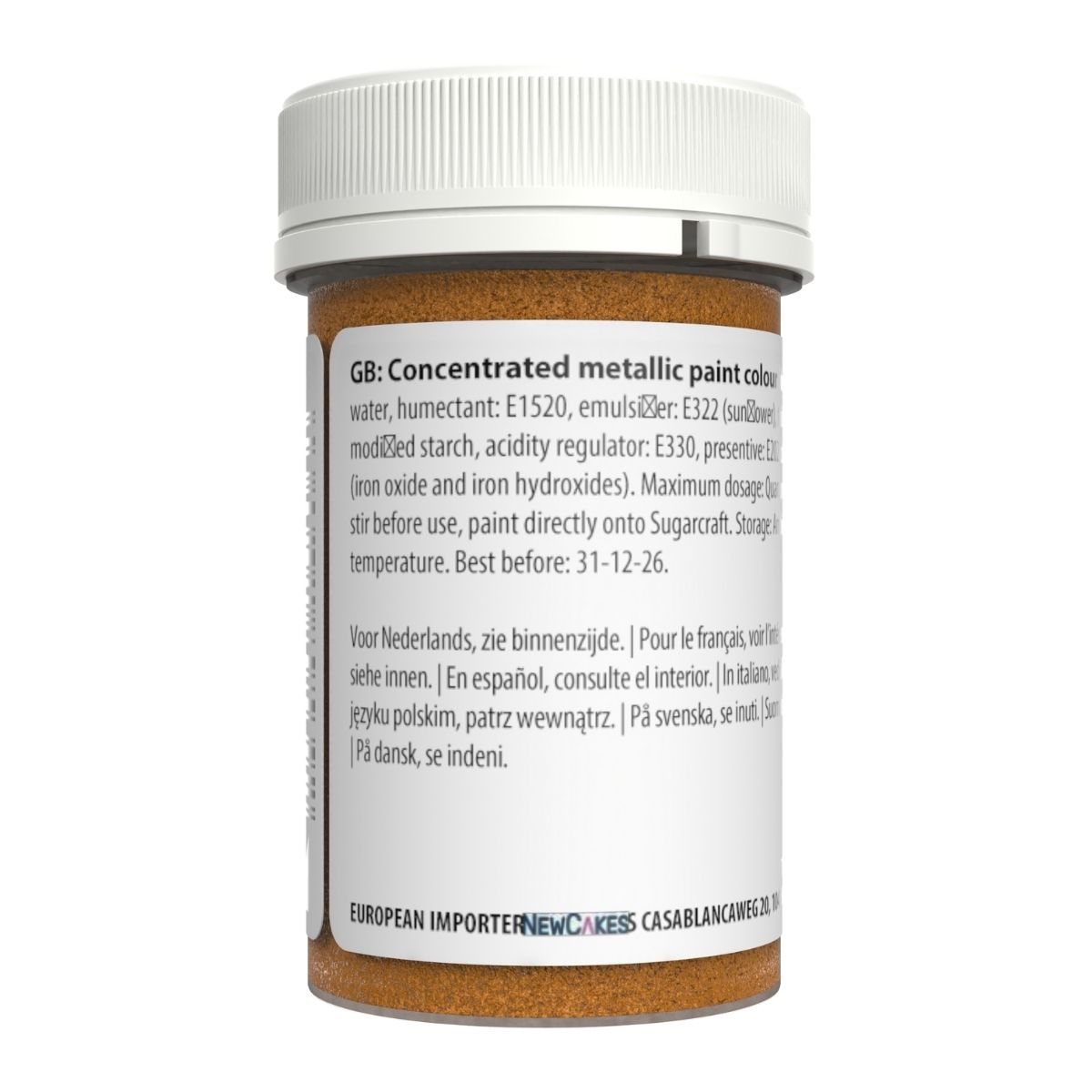 Sugarflair Peinture Métallique Comestible - Or Foncé 25 ml