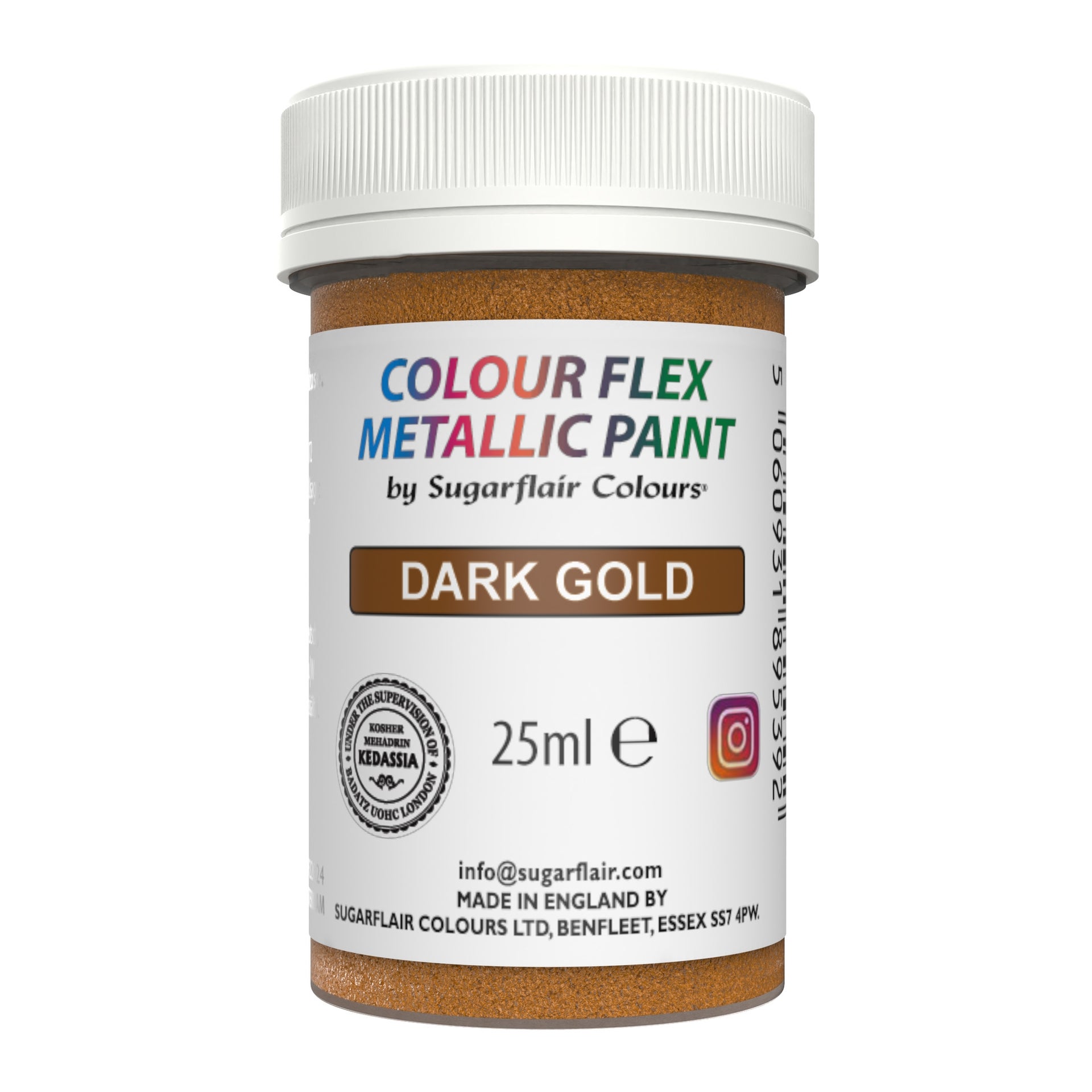 Sugarflair Peinture Métallique Comestible - Or Foncé 25 ml