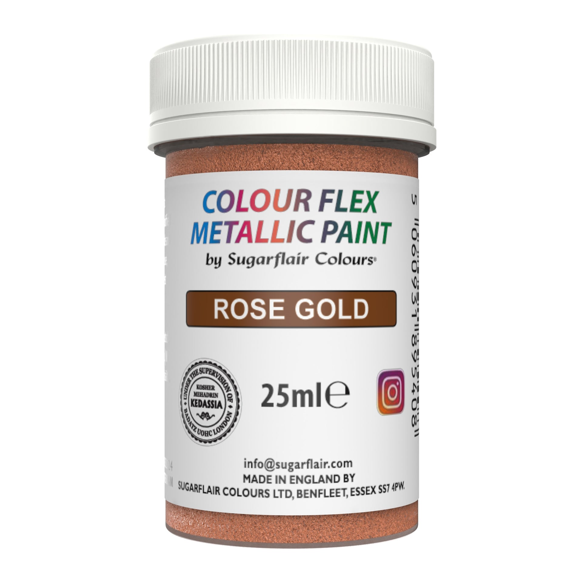 Sugarflair Edible Metallic Paint - Rose Gold 25ml
