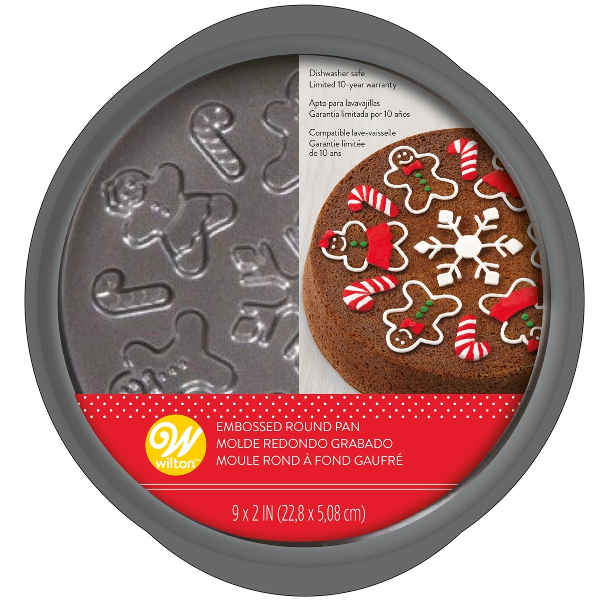 Wilton Moule Rond à Relief Bonhomme de Pain d’Épice Ø22,8cm