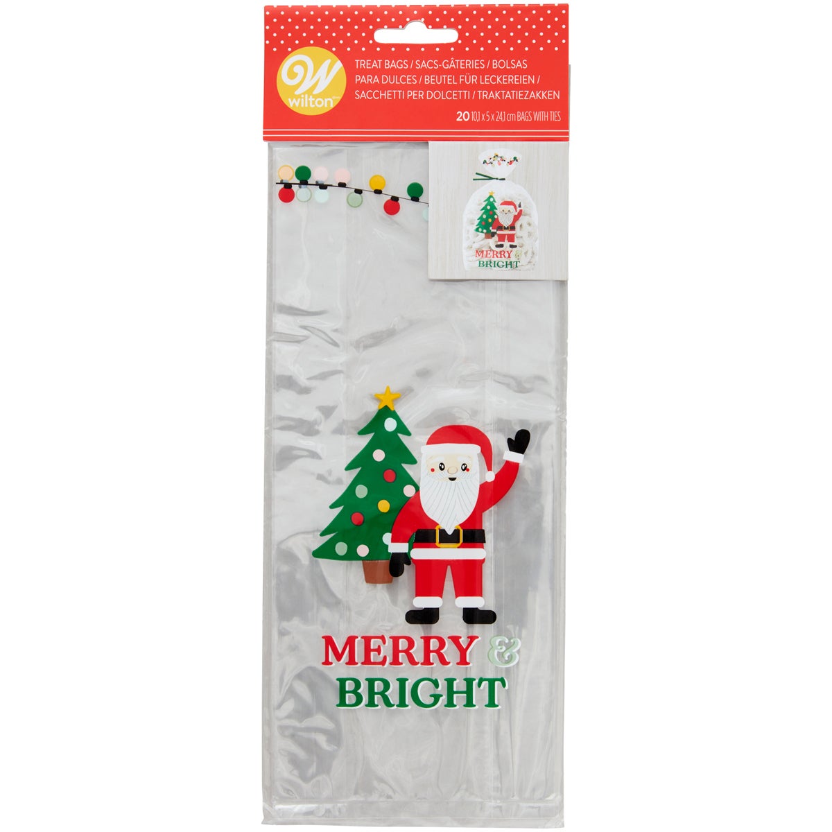 Wilton Sacs à gâteries Père Noël Merry & Bright pk/20
