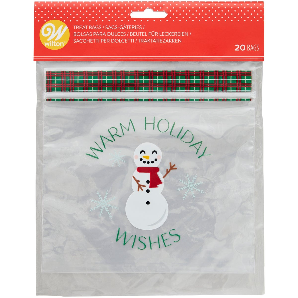 Wilton Sacs à friandises refermables Bonhomme de neige pk/20