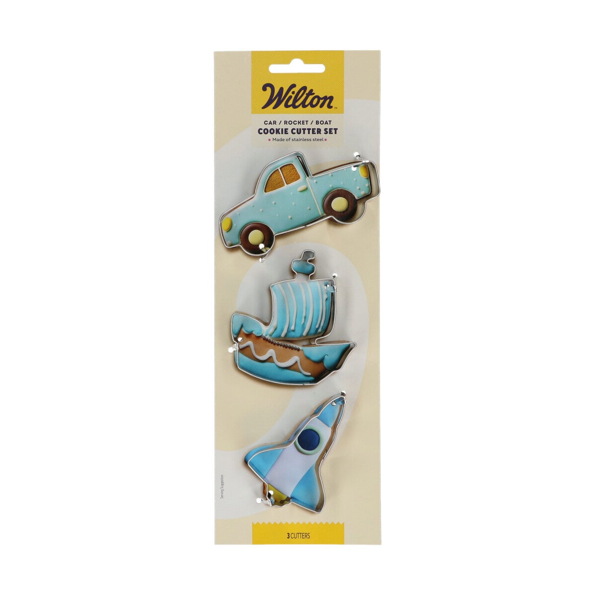 Wilton Emporte-pièce Voiture - Fusée - Bateau - set/3