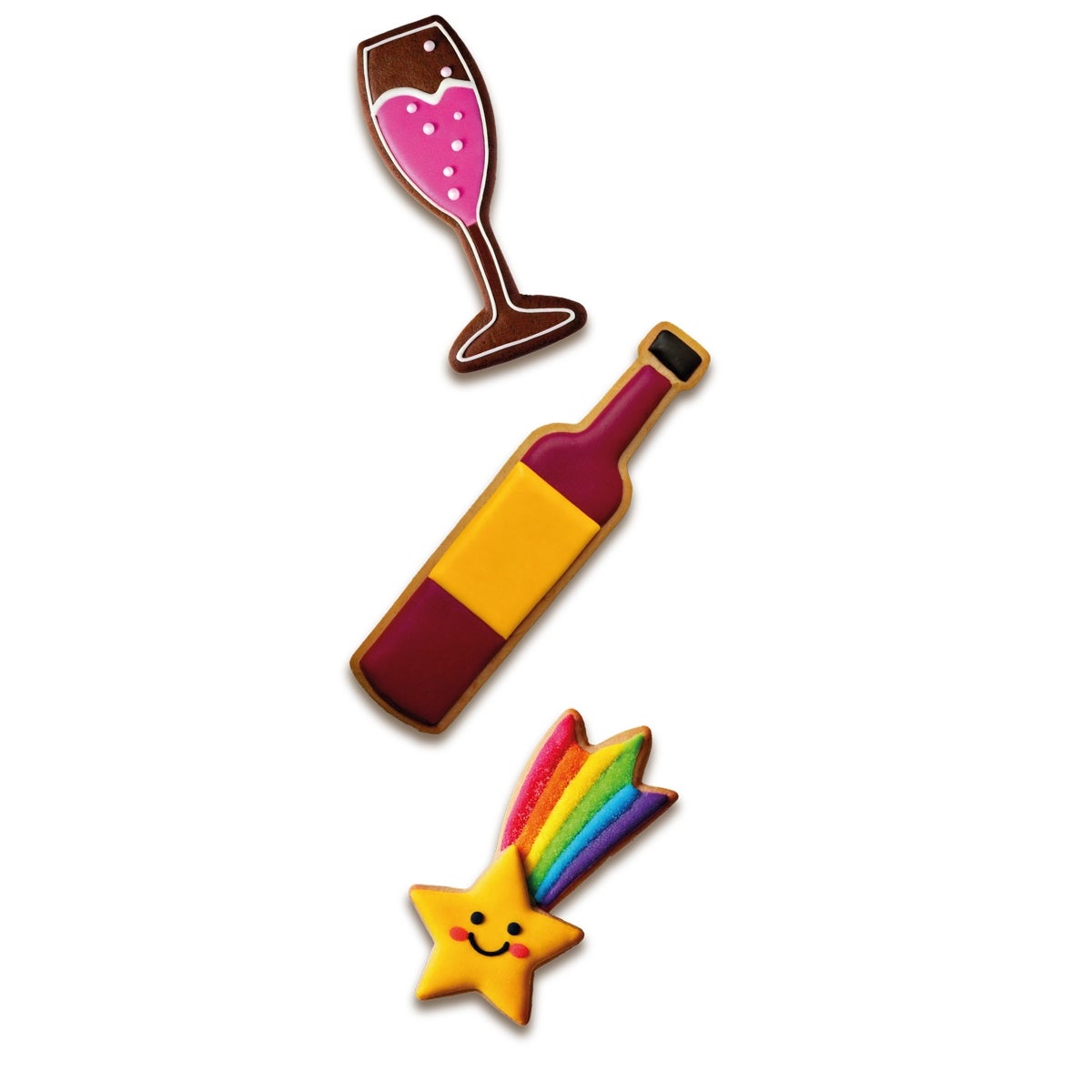 Wilton Emporte-pièce Bouteille de Vin - Verre - Étoile Filante - set/3