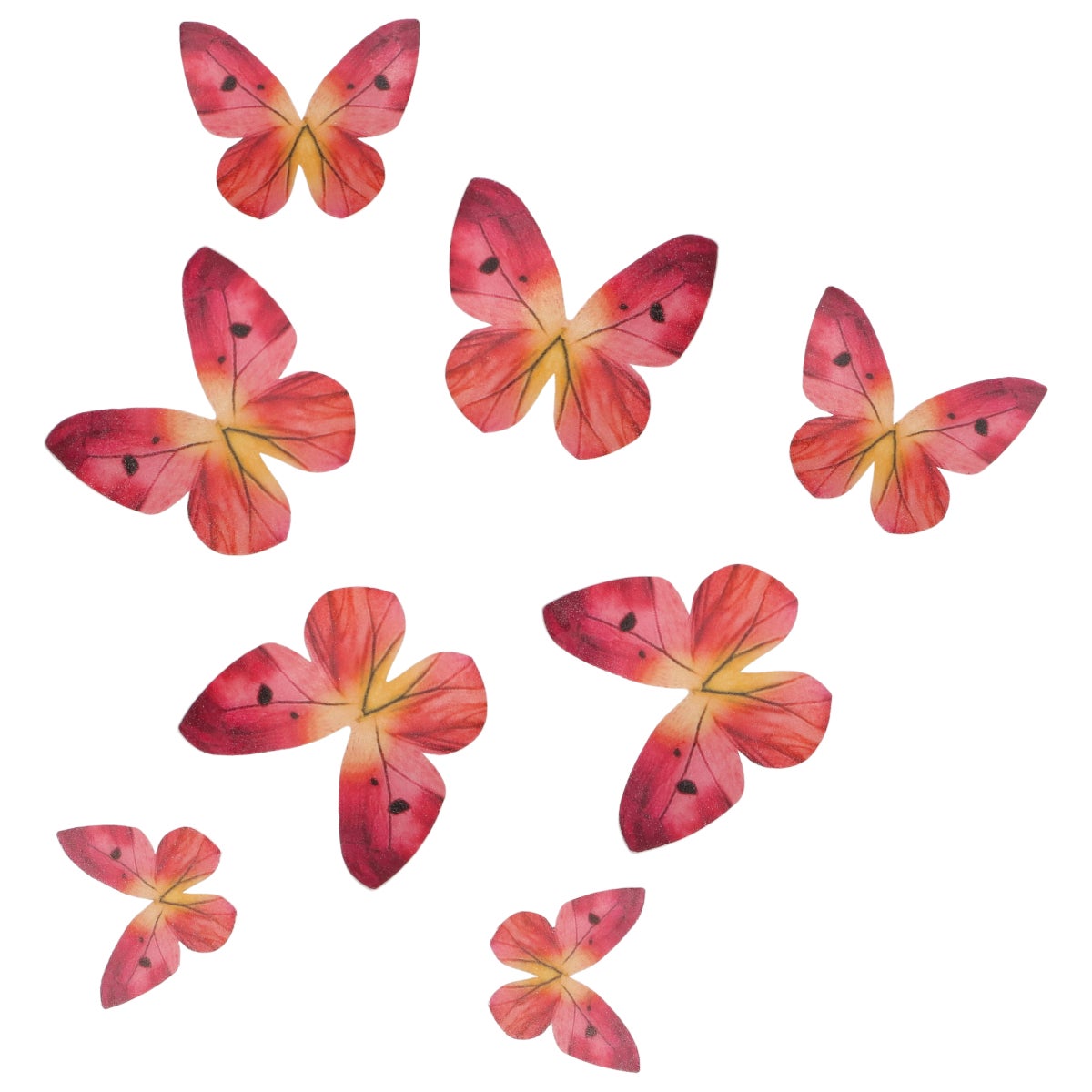 Wilton Décorations en Papier Comestibles Papillons Ombré Rose set/8