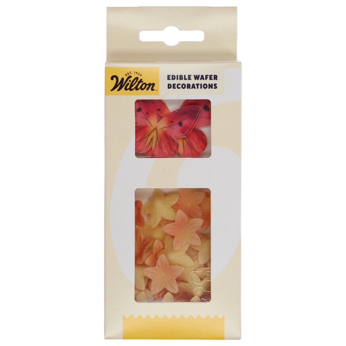 Wilton Décorations en Papier Comestibles Fleurs & Papillons Orange Rose set/30