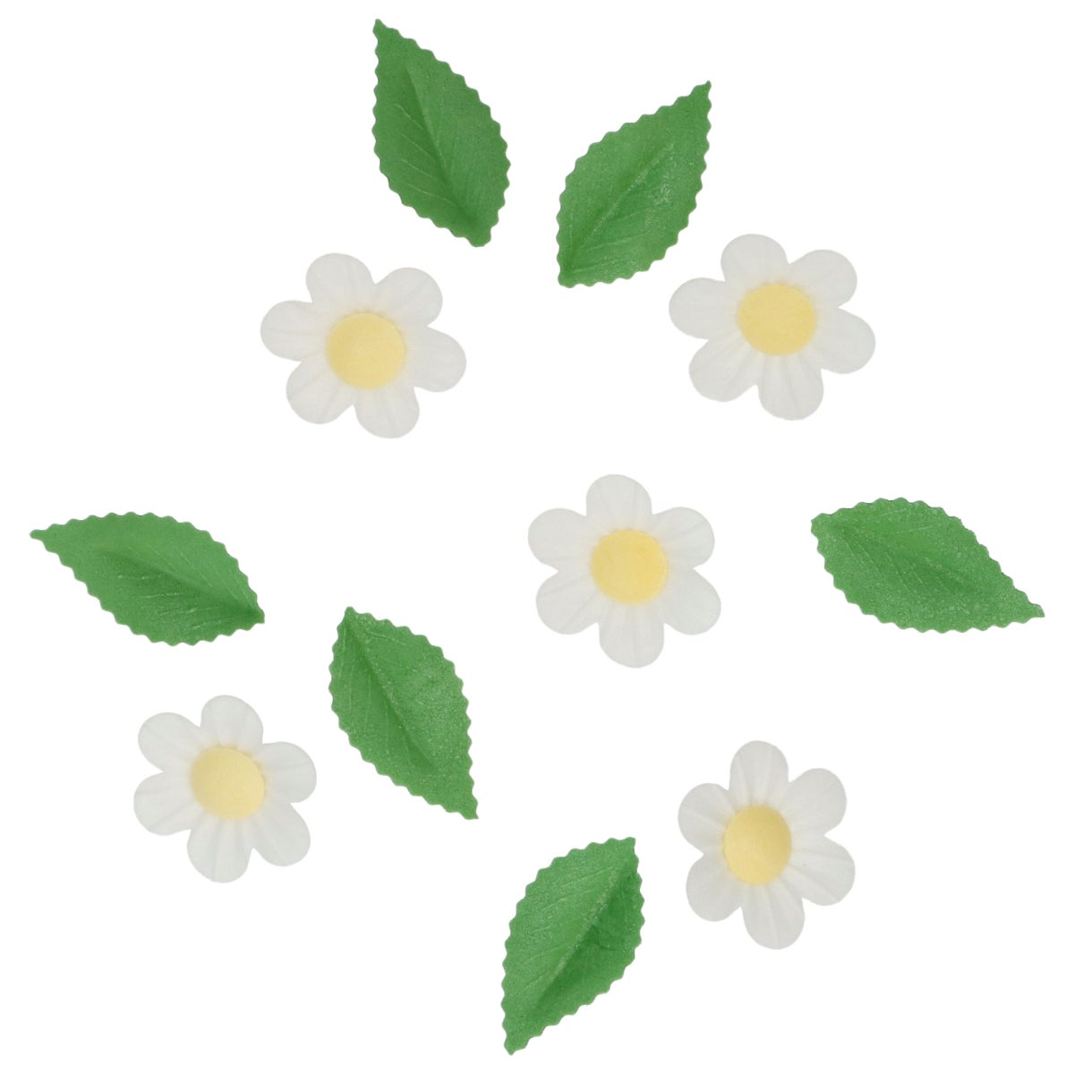 Wilton Décorations en Papier Comestibles Fleurs & Feuilles Blanc set/11