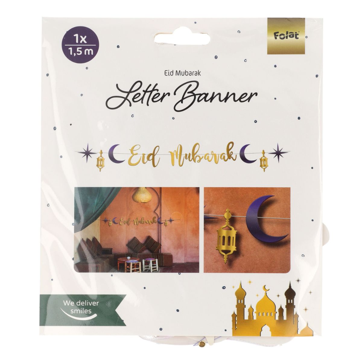 Folat Bannière Eid Mubarak 1,5m