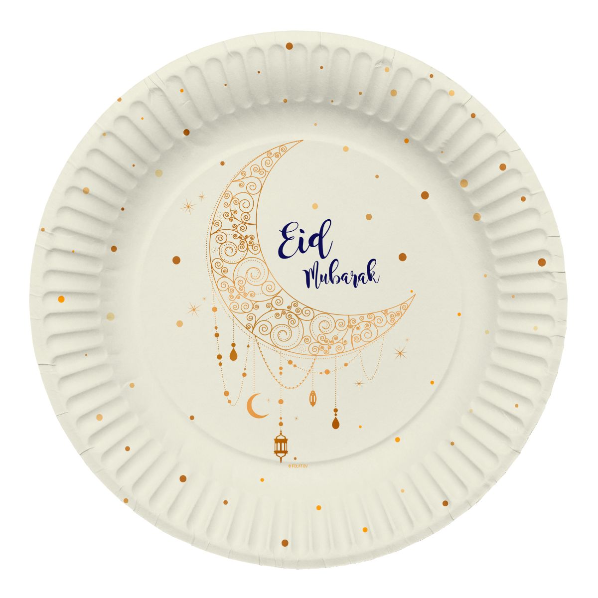 Folat Assiettes en Papier Eid Mubarak 23cm pk/8